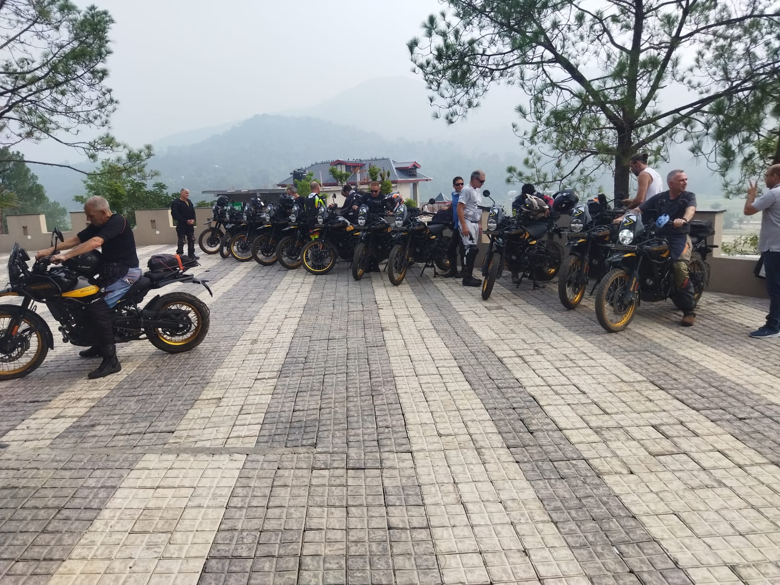 Ladakh mountain lake motorcycle adventure