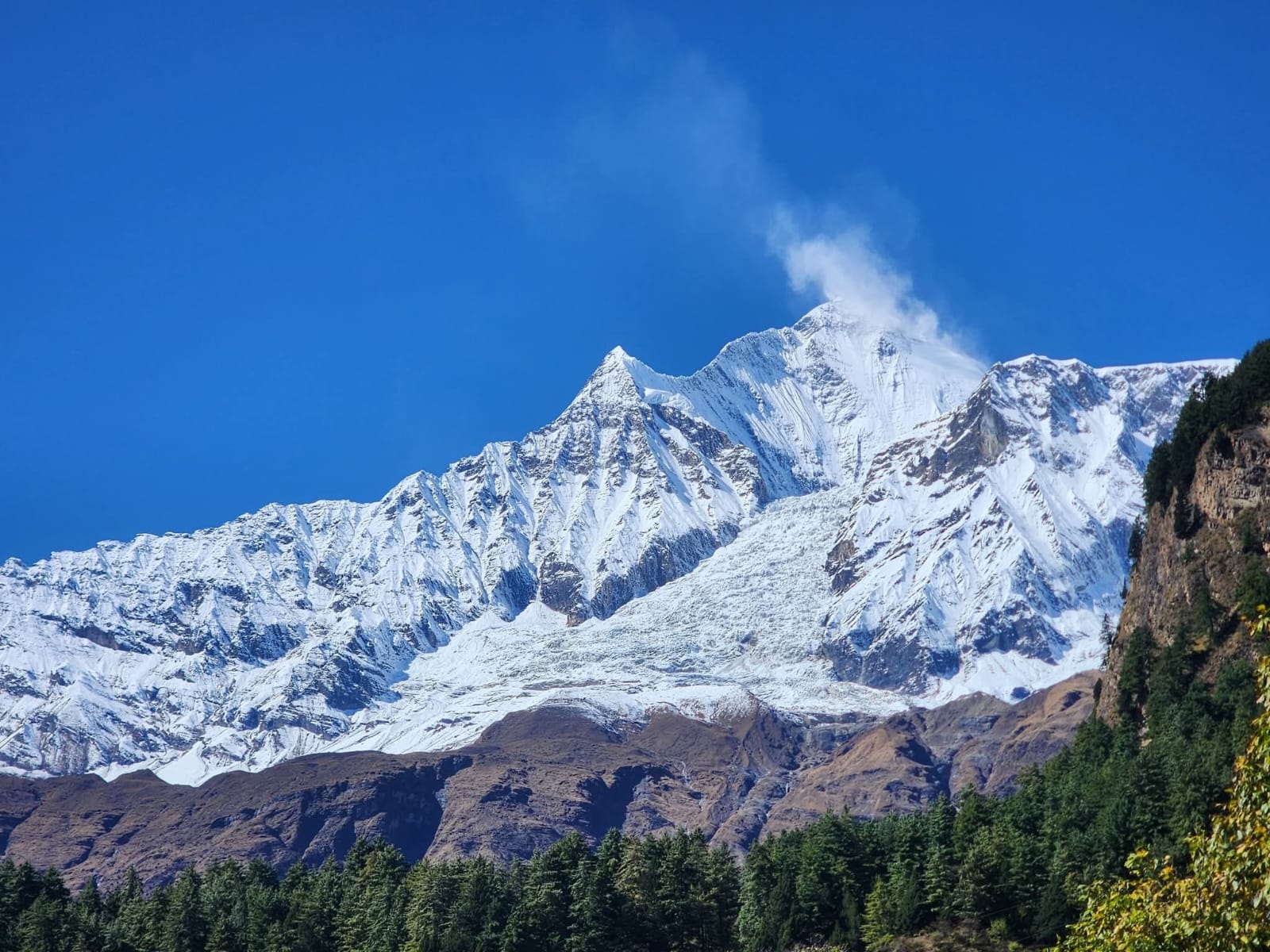 Snow peaks on the Trans-Himalayan route